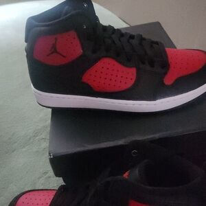 Air Jordan Black and Red High-Top Sneakers Brand New Still In The Box Never Worn